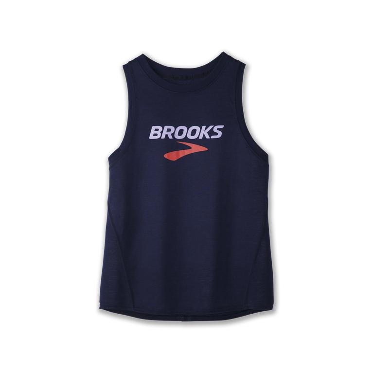 Brooks Distance Graphic Running Tank Top - Women's - Navy/B (04816-CBAS)